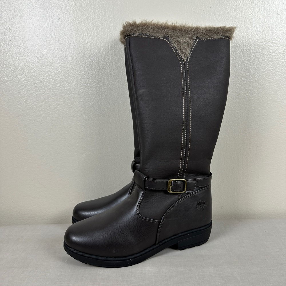 Totes Women's 10 Maryliza2 Winter Boots Brown Waterproof Thermolite Faux Fur NEW
